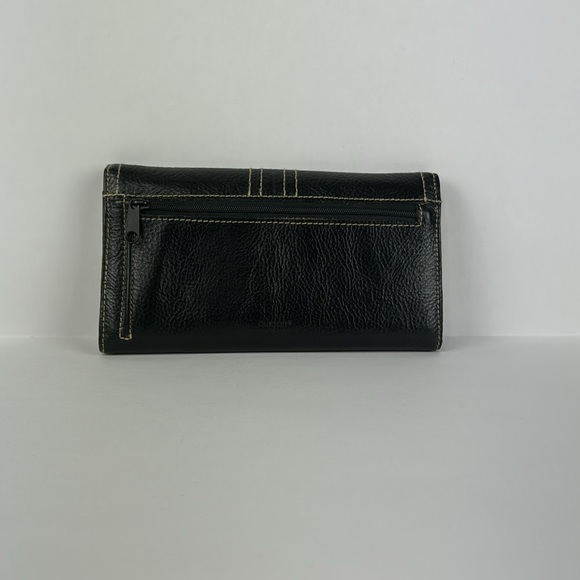 Buxton Black Leather Clutch Wallet - Picture 2 of 7